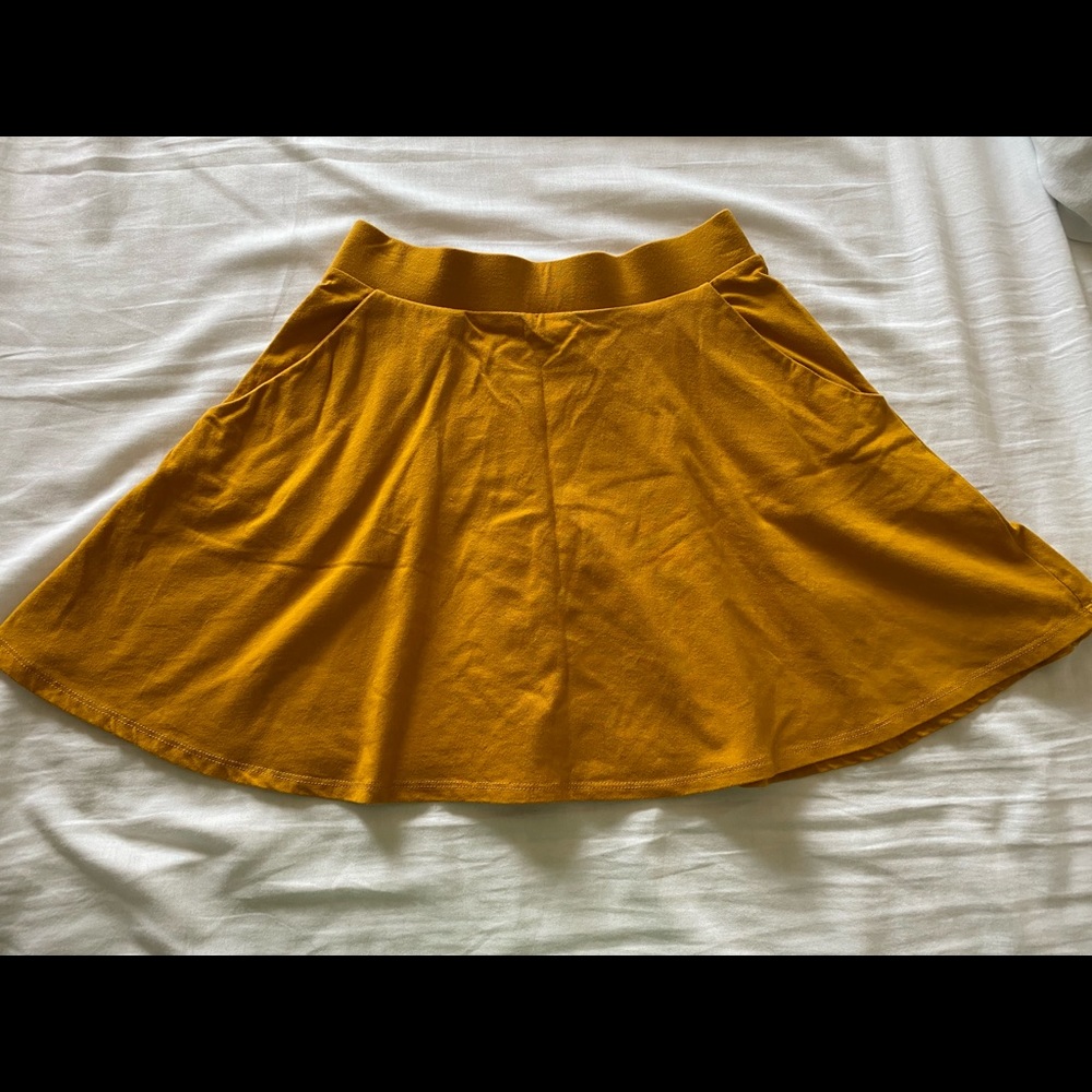 F21 Yellow Mini Skirt with Pockets